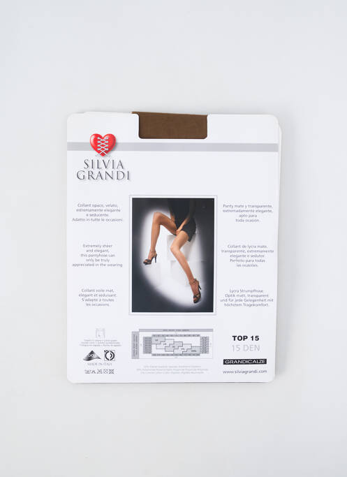 Collants marron SILVIA GRANDI pour femme