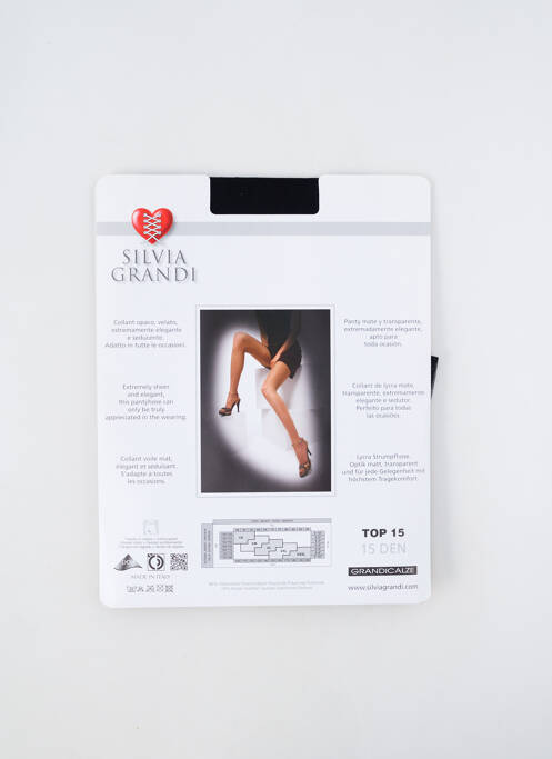 Collants noir SILVIA GRANDI pour femme