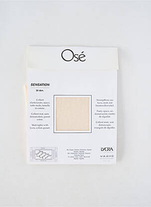 Collants imprimé fantaisie beige OSÉ femme