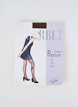 Collants imprimé fantaisie marron GERBE femme
