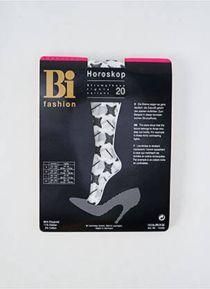 Collants imprimé fantaisie blanc BI FASHION femme