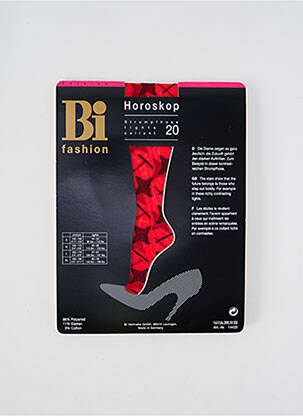 Collants imprimé fantaisie rouge BI FASHION femme