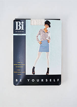 Bas imprimé fantaisie blanc BI FASHION femme