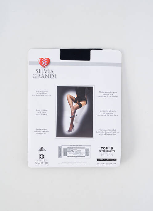 Bas noir SILVIA GRANDI pour femme