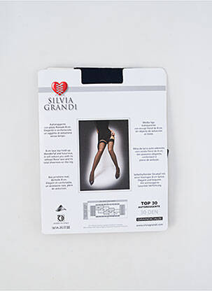 Bas finition dentelle bleu SILVIA GRANDI femme