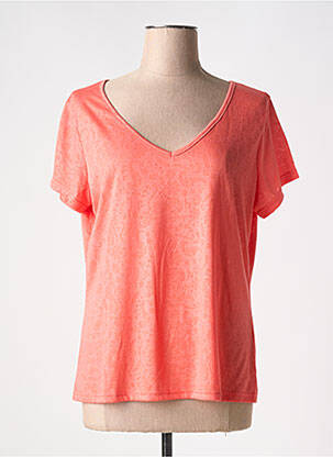 T-shirt col v manches courtes orange ESPRIT DE LA MER femme
