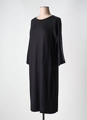 Robe mi-longue manches 3/4 manches 3/4 noir CECIL femme