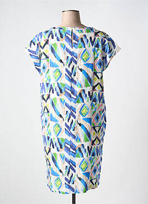 Robe mi-longue imprimé fantaisie manches courtes bleu CECIL femme