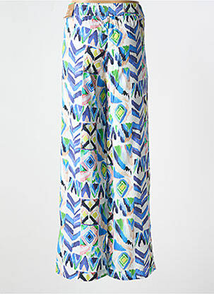 Pantalon large tissage popeline taille haute bleu CECIL femme