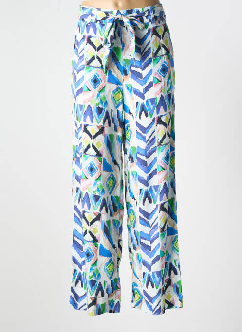 Pantalon large tissage popeline taille haute bleu CECIL femme