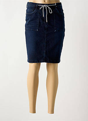 Jupe mi-longue stretch bleu CECIL femme