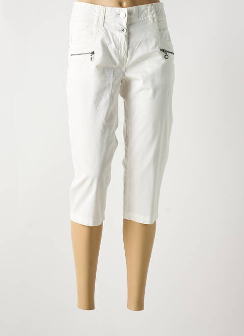 Pantacourt stretch taille normale blanc CECIL femme