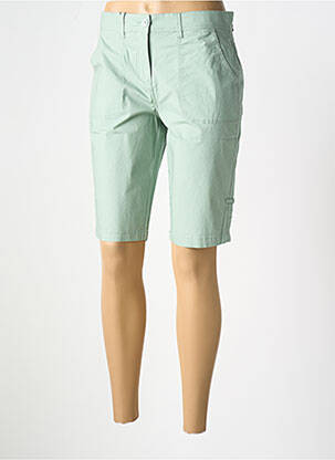 Bermuda tissage popeline taille normale vert BASTINGAGE femme