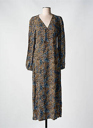 Robe longue imprimé fantaisie manches longues noir B.YOUNG femme