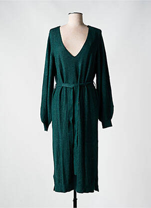 Robe pull col v manches longues vert VILA femme
