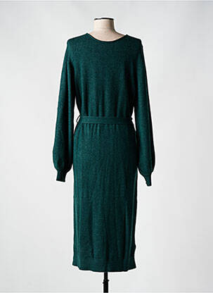 Robe pull col v manches longues vert VILA femme