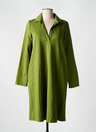 Robe mi-longue manches longues manches longues vert QUATRE VINGT JOURS femme