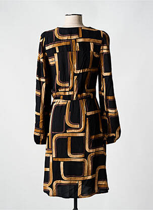 Robe mi-longue imprimé fantaisie manches longues noir B.YOUNG femme