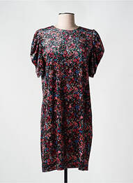 Robe mi-longue imprimé fantaisie manches courtes noir MOLLY BRACKEN femme
