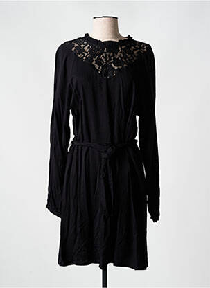 Robe mi-longue manches longues manches longues noir VILA femme