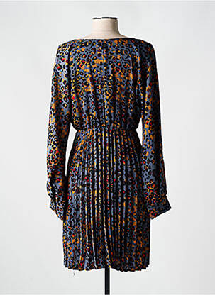 Robe mi-longue imprimé fantaisie manches longues bleu LOLA ESPELETA femme