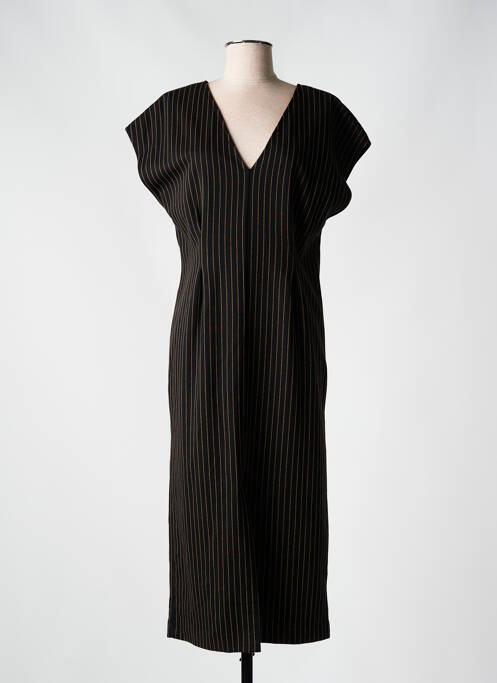 Robe longue imprimé fantaisie manches courtes noir B.YOUNG femme