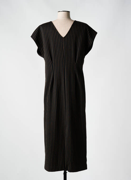Robe longue imprimé fantaisie manches courtes noir B.YOUNG femme