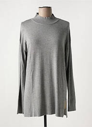 Pull tissage chiné manches longues gris B.YOUNG femme