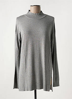 Pull tissage chiné manches longues gris B.YOUNG femme