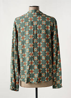 Chemisier tissage crêpe manches longues vert VILA femme