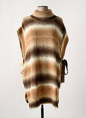 Pull col roulé marron LOLA ESPELETA pour femme