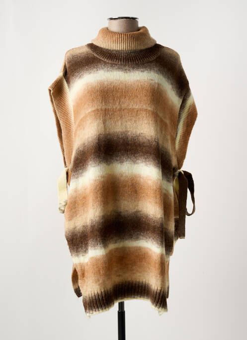 Pull col roulé marron LOLA ESPELETA pour femme