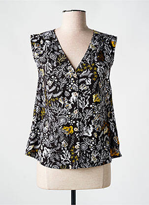 Top imprimé fantaisie sans manche noir LOLA ESPELETA femme