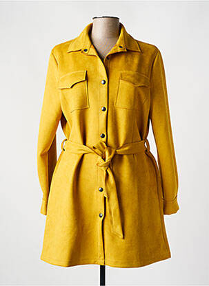 Veste casual coupe droite jaune QUATRE VINGT JOURS femme