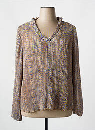 Top imprimé fantaisie manches longues marron EVOKED VILA femme
