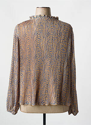 Top tissage crêpe manches longues marron EVOKED VILA femme