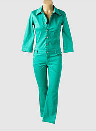Combi-pantalon coupe cintrée manches longues vert VILA femme