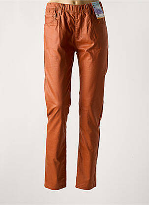 Pantalon slim taille élastique orange QUATRE VINGT JOURS femme