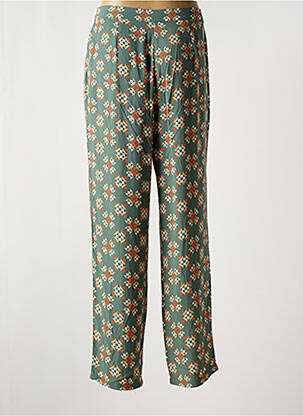 Pantalon droit tissage crêpe taille normale vert VILA femme
