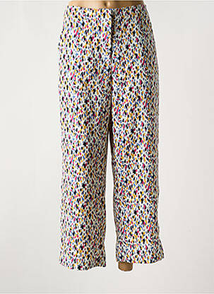 Pantalon 7/8 fermeture zippée sous rabat avec crochet blanc VILA femme