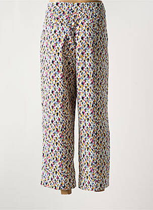 Pantalon 7/8 fermeture zippée sous rabat avec crochet blanc VILA femme