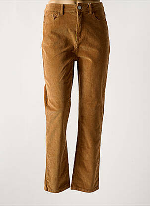 Pantalon droit stretch taille haute marron VILA femme
