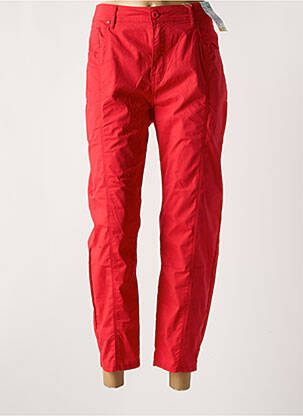 Pantalon 7/8 taille élastique rouge QUATRE VINGT JOURS femme