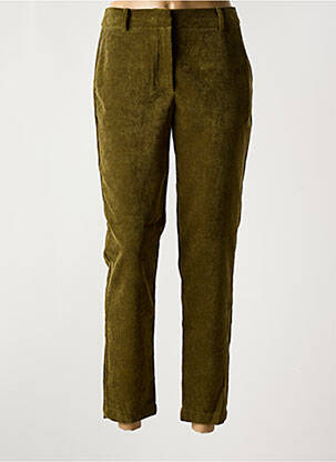 Pantalon 7/8 fermeture zippée sous rabat avec crochet vert VILA femme