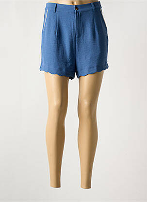Short fermeture zippée sous rabat boutonné bleu MOLLY BRACKEN femme
