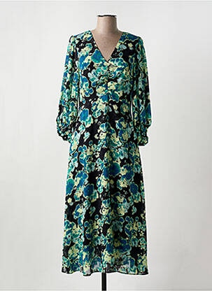 Robe longue manches longues manches longues vert IN WEAR femme