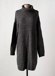 Robe pull tissage chiné manches longues gris KAFFE femme