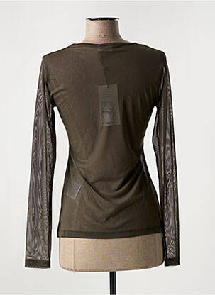 Top stretch manches longues vert KAFFE femme