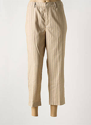 Pantalon 7/8 taille à pinces taille normale beige KAFFE femme