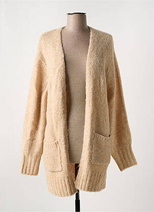 Gilet manches longues beige KAFFE pour femme